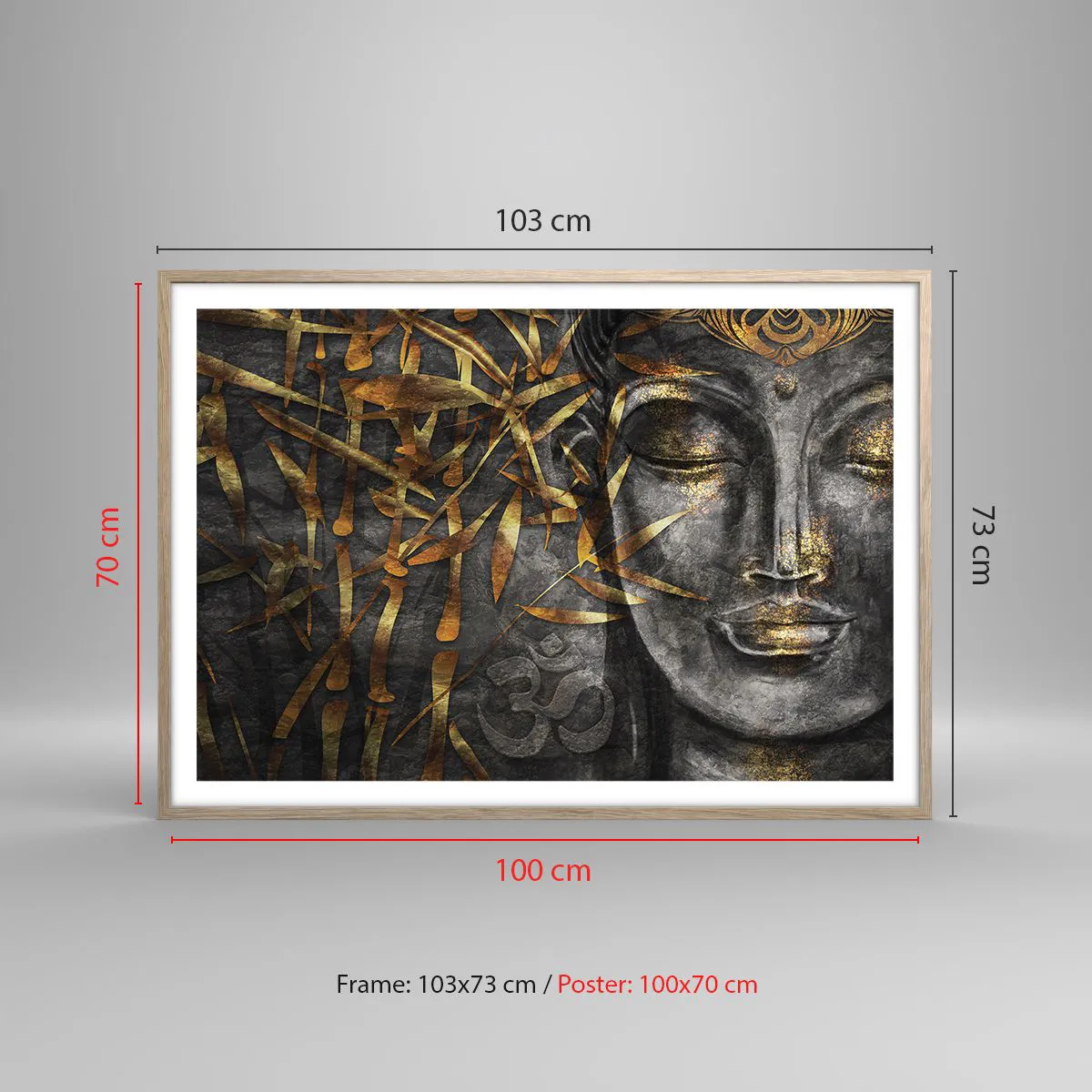 Affisch i ram av ljusek - Känn lugnet - 100x70 cm