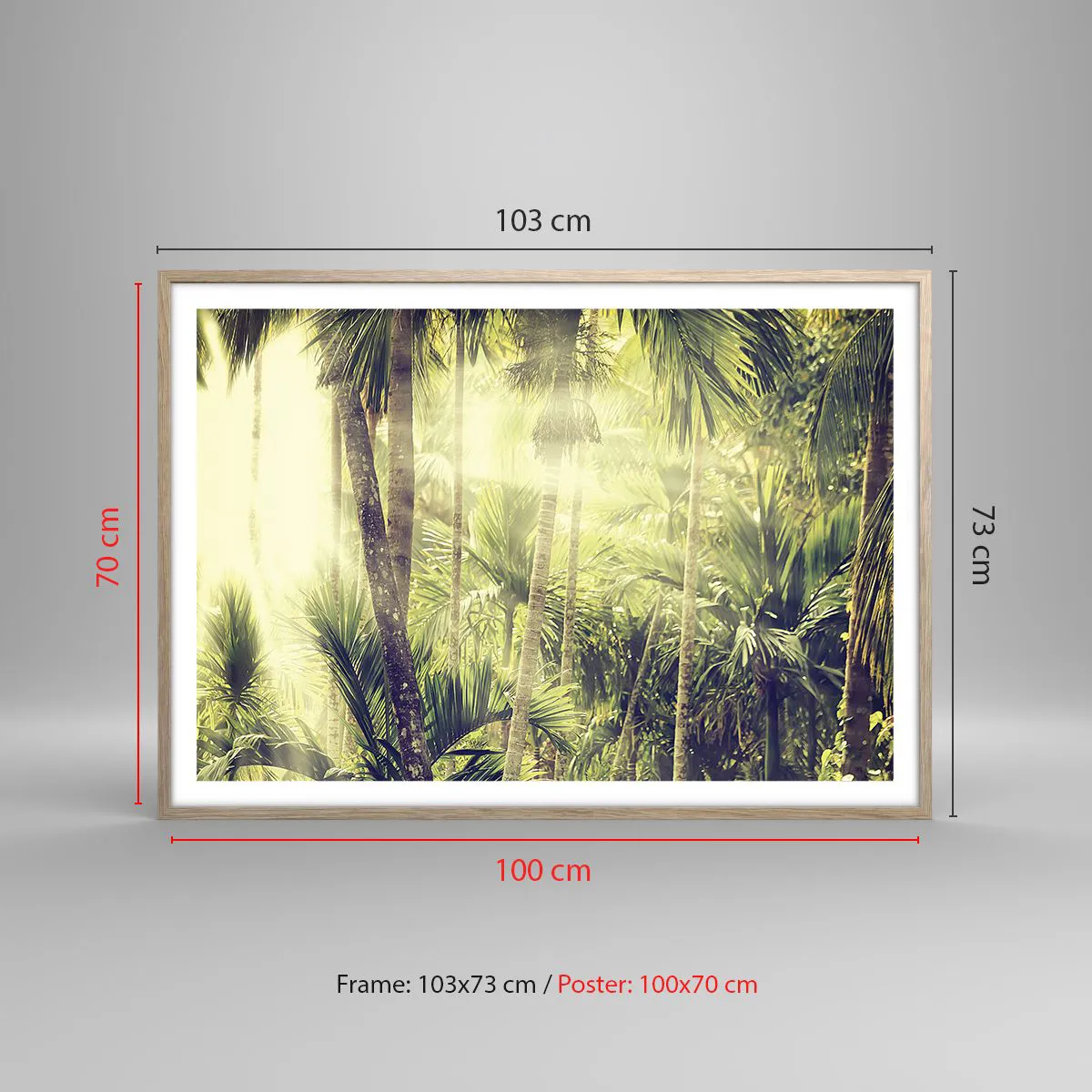 Poster in einem Rahmen aus heller Eiche - In grüner Hitze - 100x70 cm