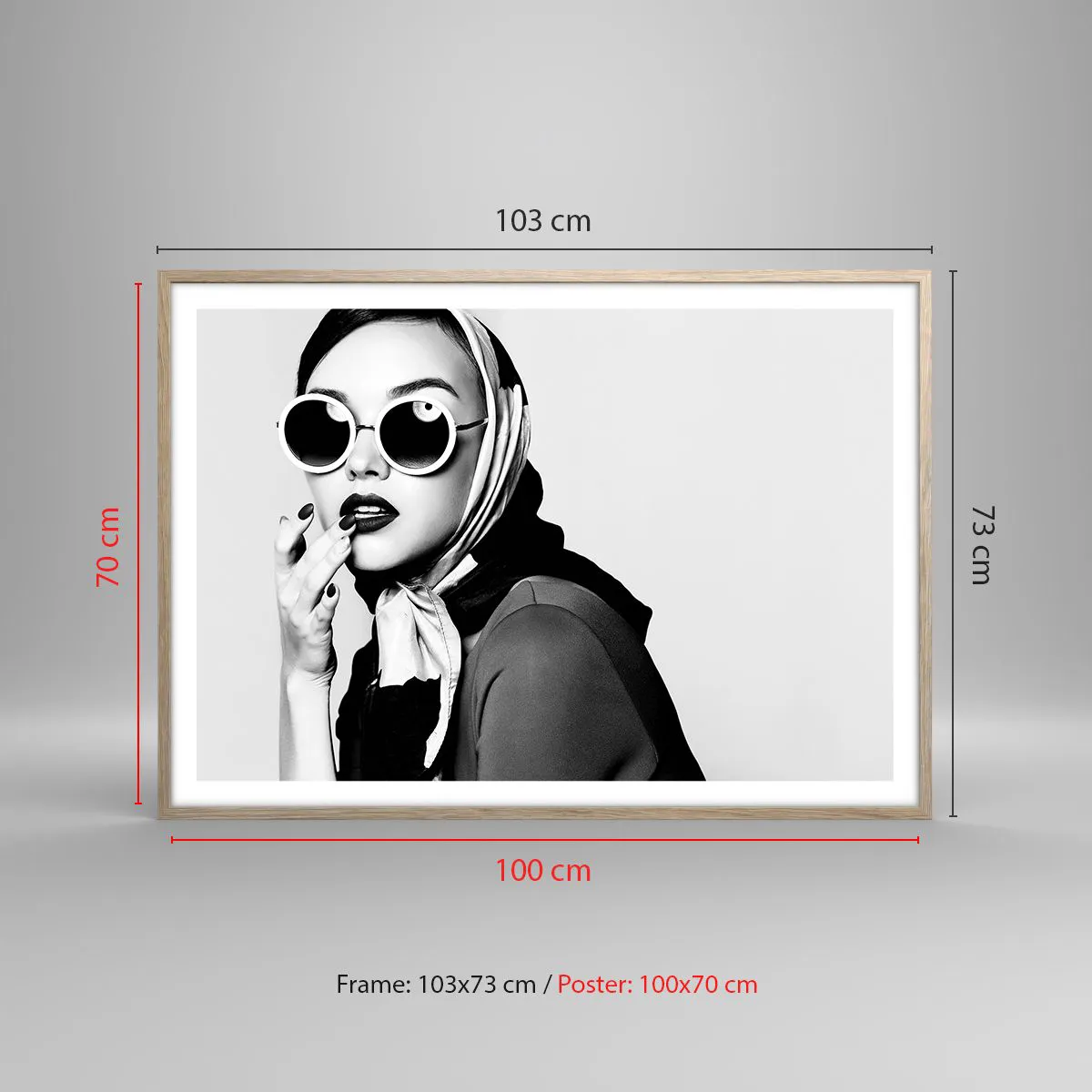 Plagát v ráme zo svetlého duba - Pozdravy zo 60. rokov - 100x70 cm