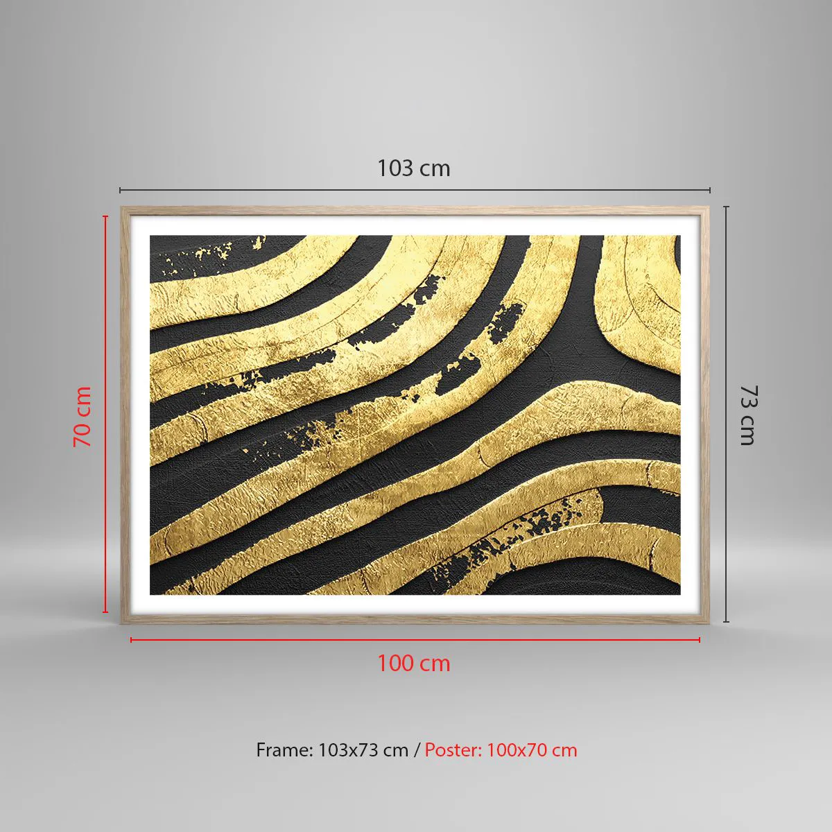 Plagát v ráme zo svetlého duba - Všetko plynie - 100x70 cm