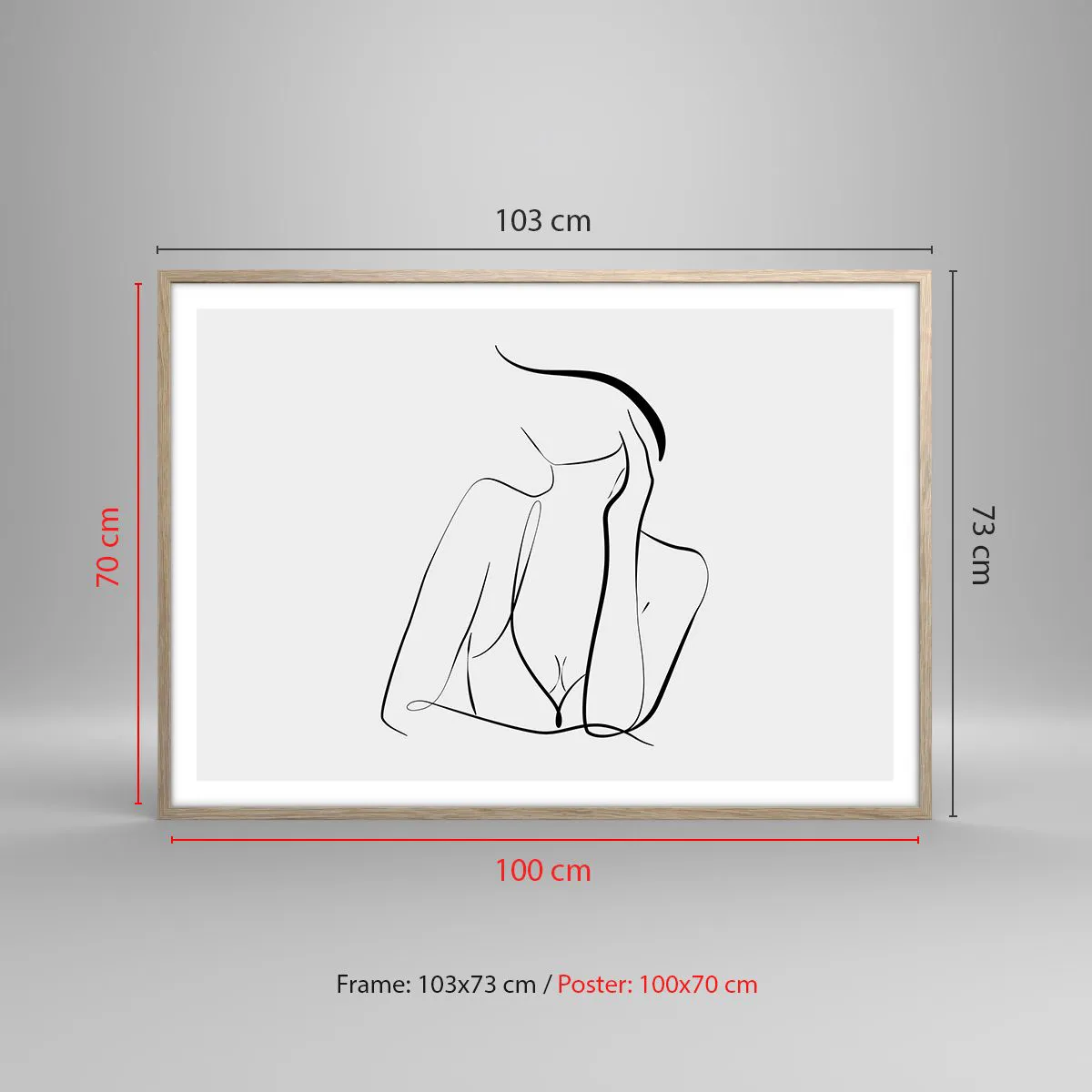 Poszter világos tölgy keretben - Az álmok hullámán - 100x70 cm