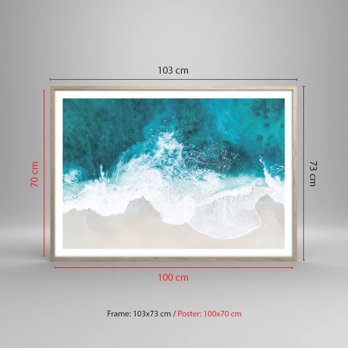 Plakat w ramie jasny dąb - Naturalna pieszczota - 100x70 cm