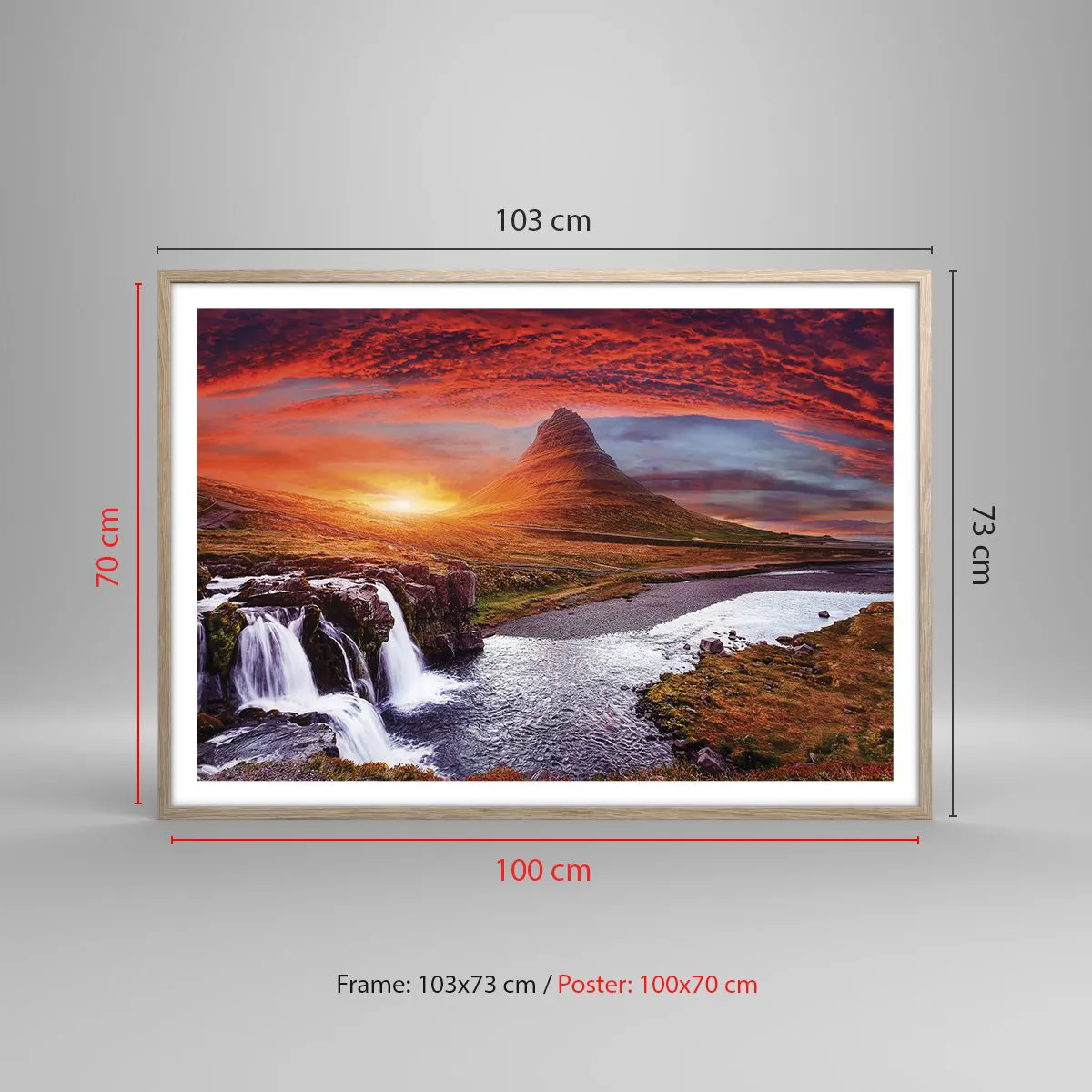 Poster in einem Rahmen aus heller Eiche - Ein Blick auf Mittelerde - 100x70 cm