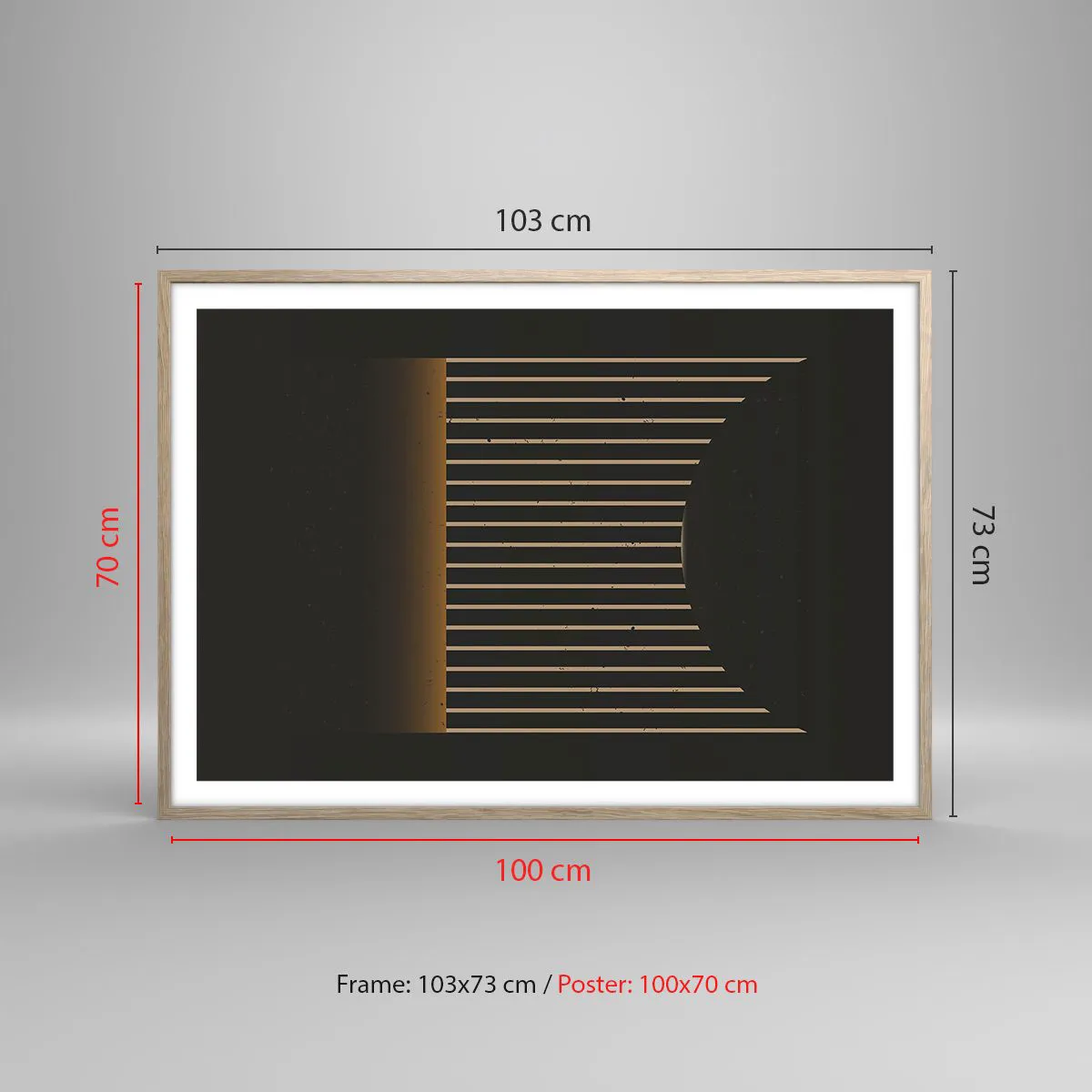Poster în ramă de stejar deschis - Explorați întunericul - 100x70 cm