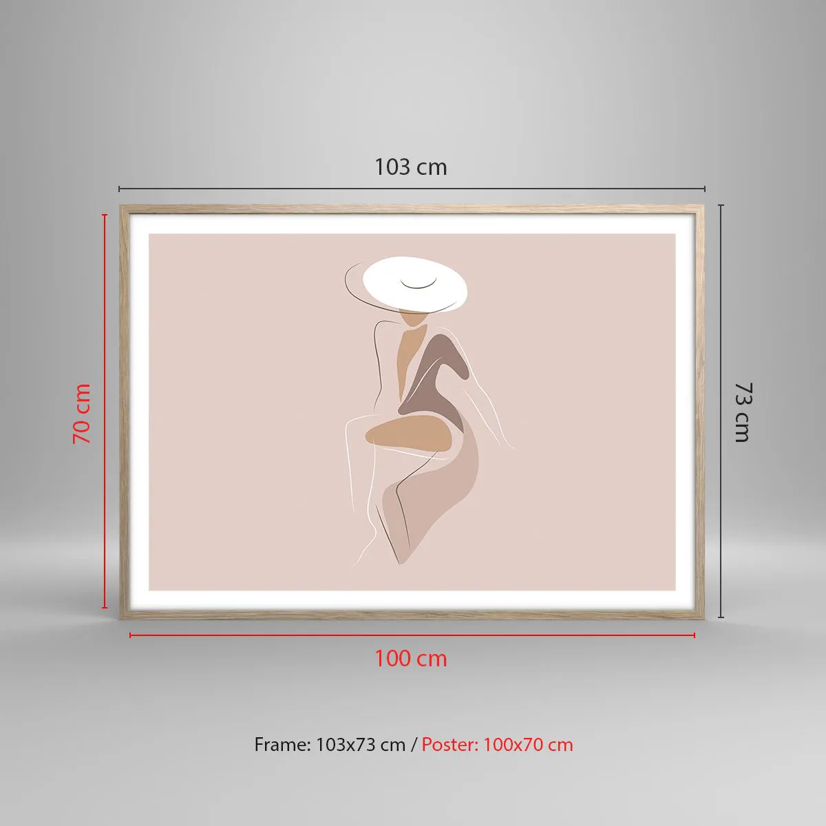 Poster in light oak frame - Being a Lady - 100x70 cm