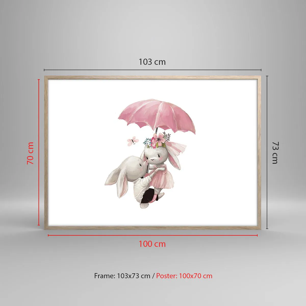 Affiche dans un chêne clair - Poster - C'est ça l'amour - 100x70 cm