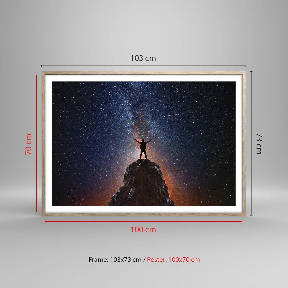 Plakat i ramme af lyst egetræ - Magten er hos mig! - 100x70 cm