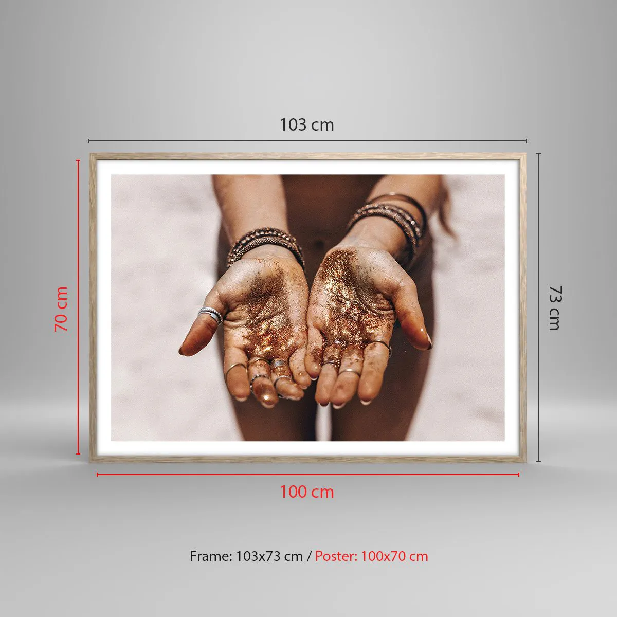 Poszter világos tölgy keretben - Ajándék neked - 100x70 cm