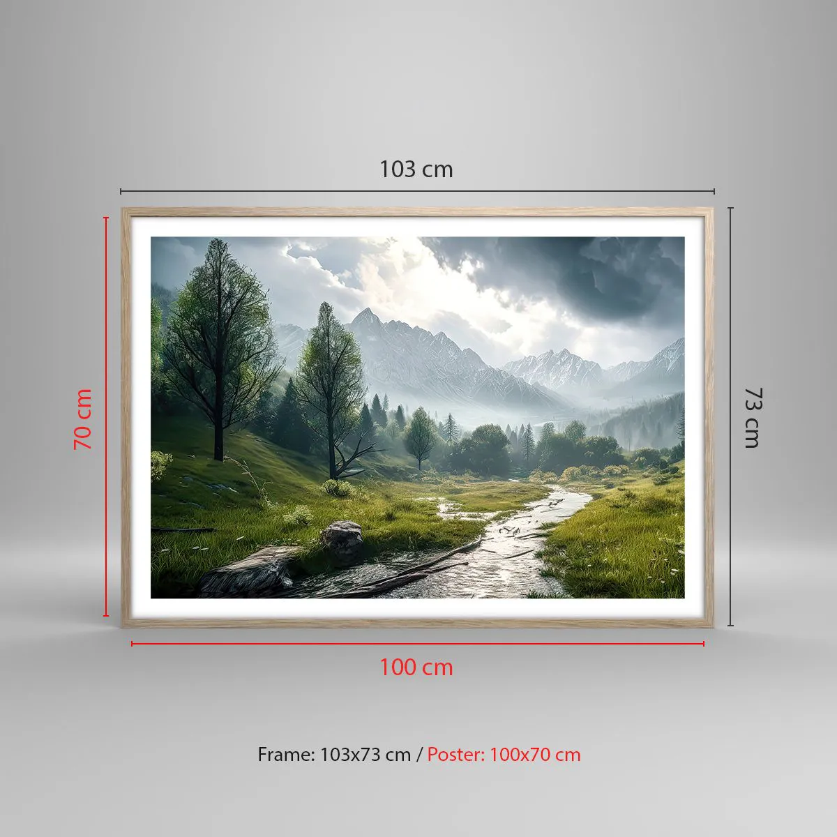 Plakat w ramie jasny dąb - Tam i z powrotem - 100x70 cm