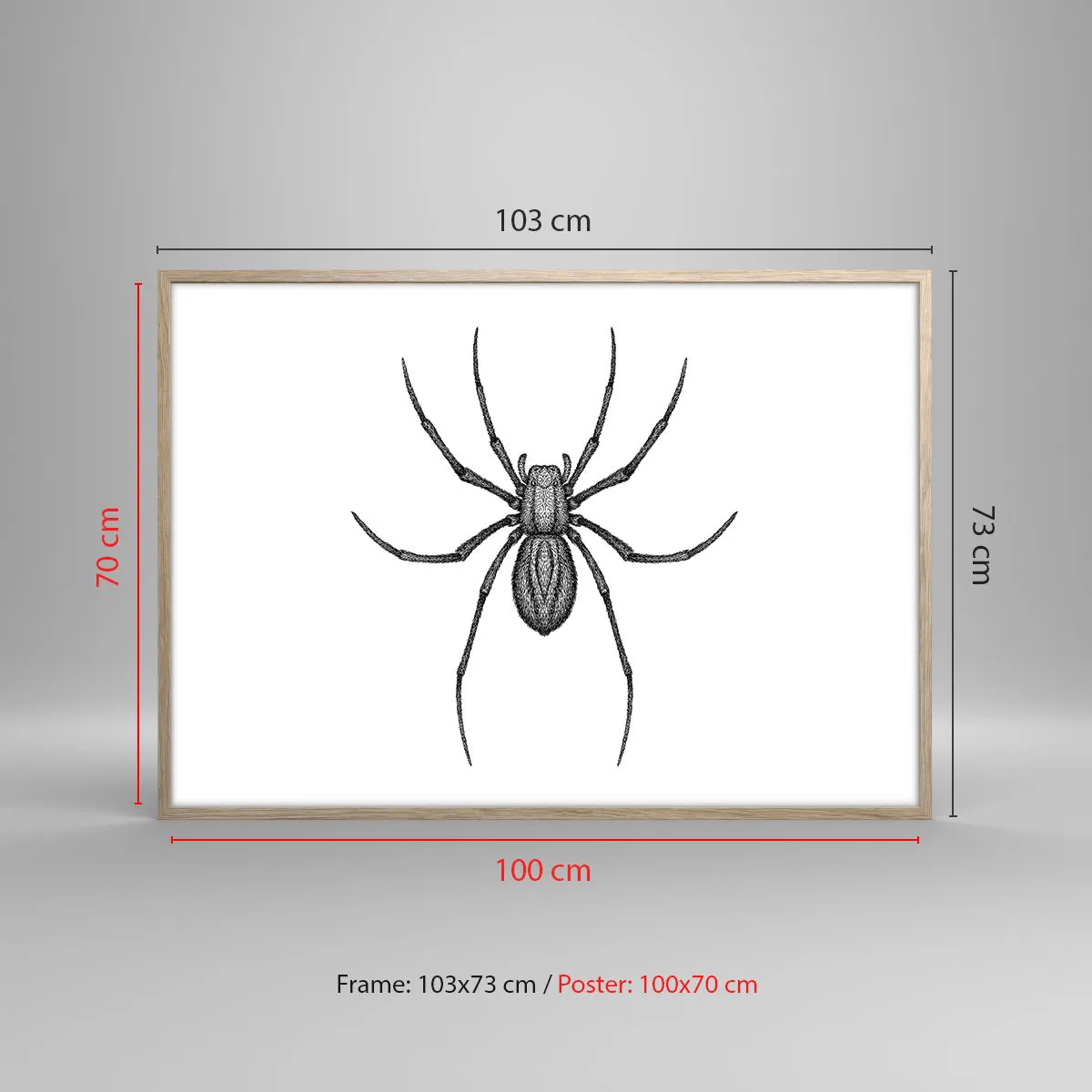 Poster in einem Rahmen aus heller Eiche - Beunruhigende Präzision - 100x70 cm