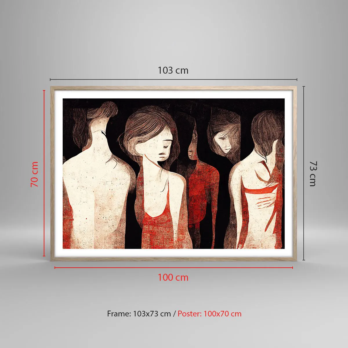 Pôster com moldura de carvalho claro - Madonas das trevas - 100x70 cm