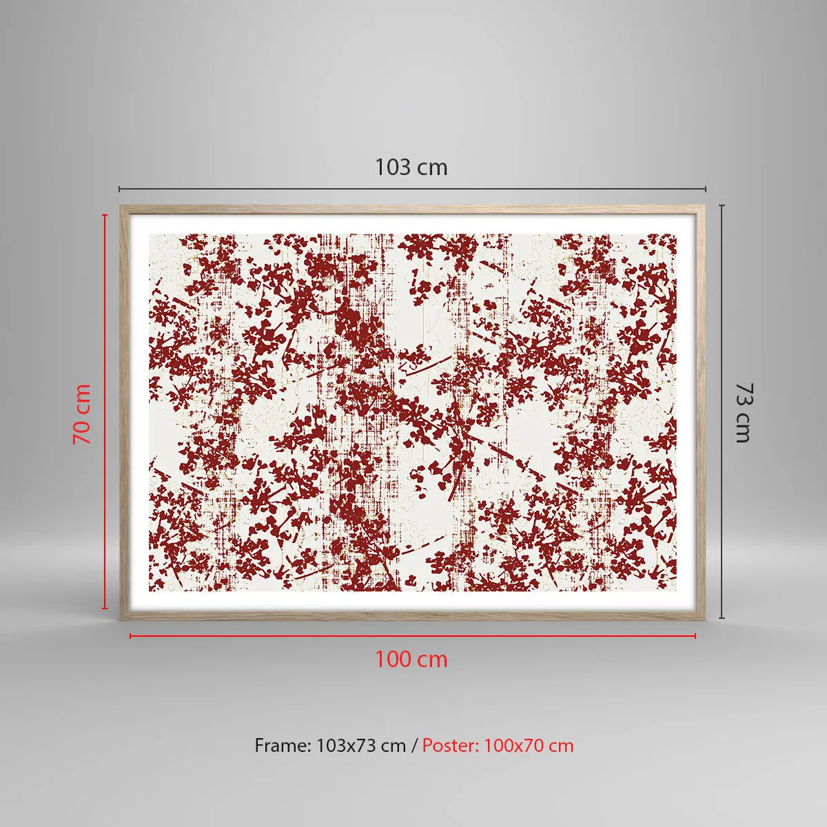 Affiche dans un chêne clair - Poster - Comme un calicot ancien - 100x70 cm