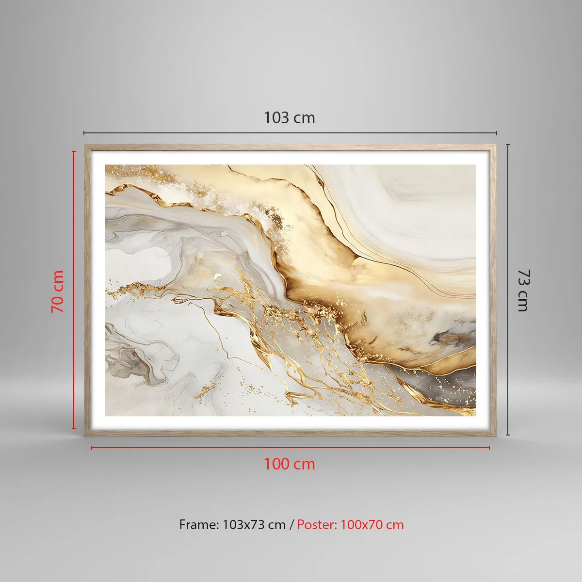 Poster in cornice rovere chiaro - Astrazione: bellezza e bontà - 100x70 cm