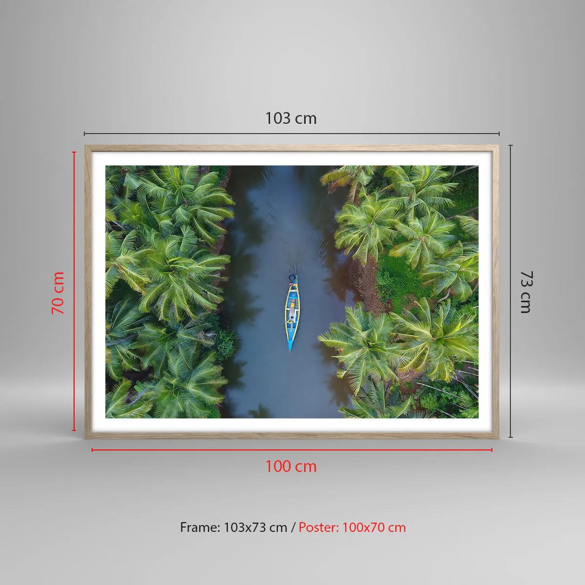 Plakát v rámu světlý dub - Na tropické stezce - 100x70 cm