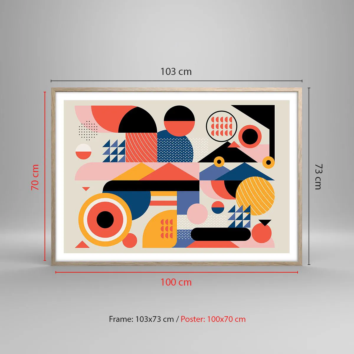 Poszter világos tölgy keretben - Összetétel: játszadozzunk - 100x70 cm