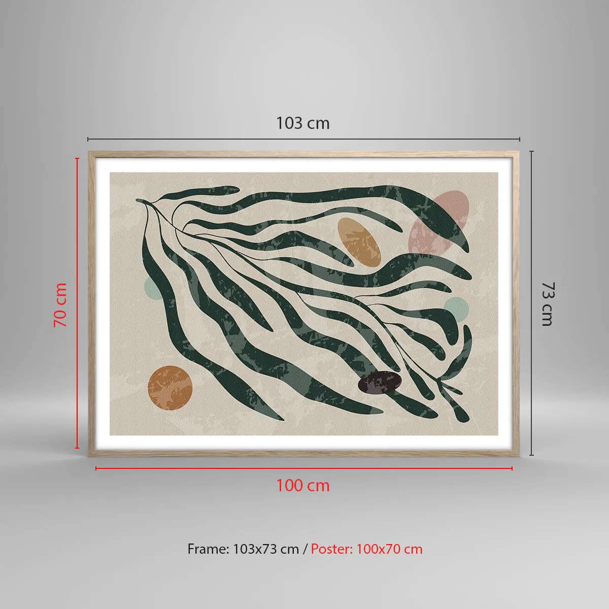 Poster in einem Rahmen aus heller Eiche - Im Grünen - 100x70 cm