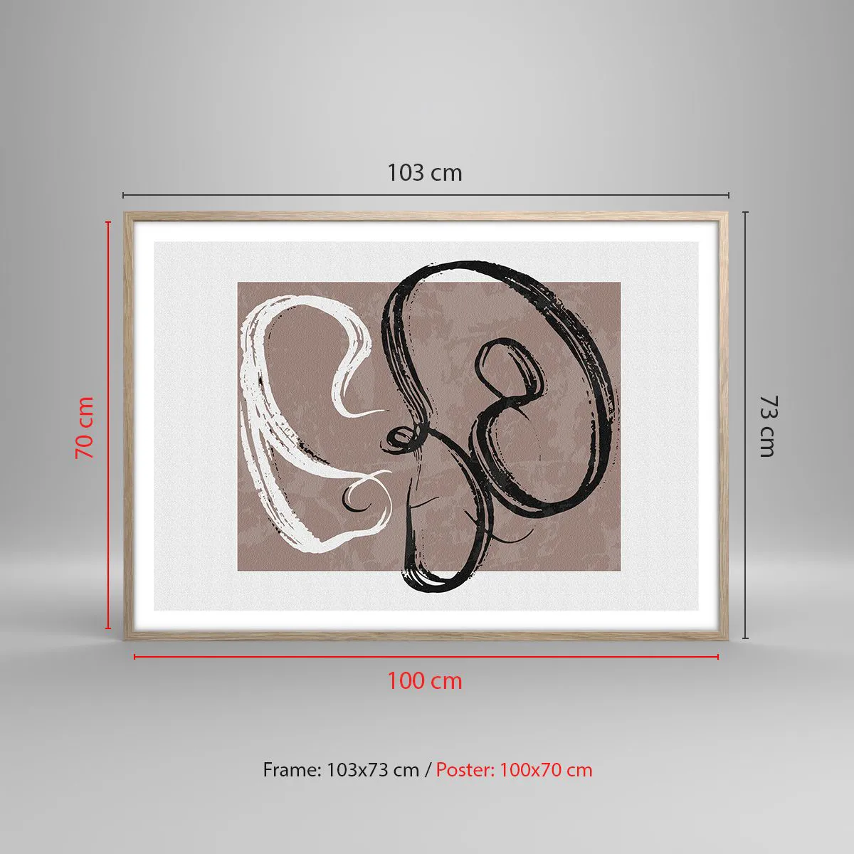 Poszter világos tölgy keretben - Kompozíció - a teljesség keresése - 100x70 cm