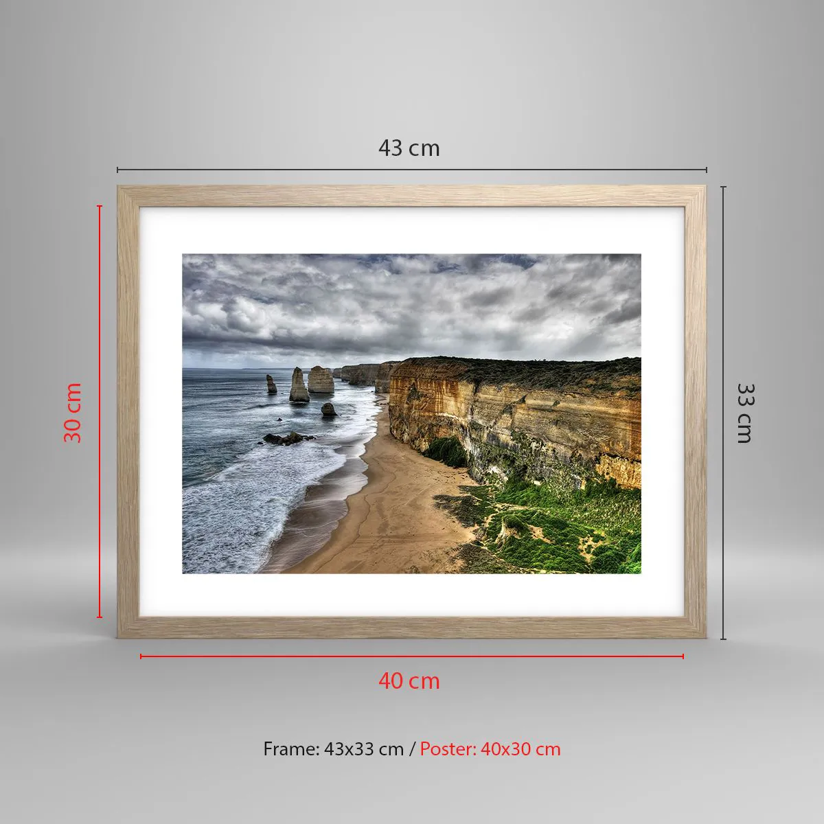 Affiche dans un chêne clair - Poster - Beauté brute - 40x30 cm