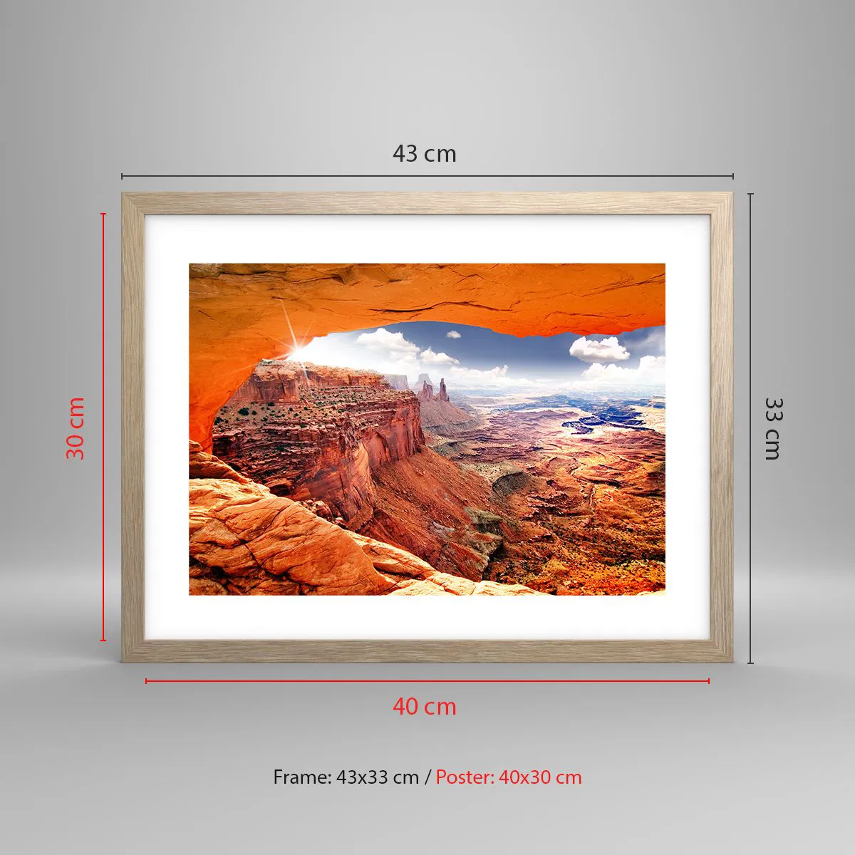 Poster in light oak frame - Sculpted by Nature - 40x30 cm