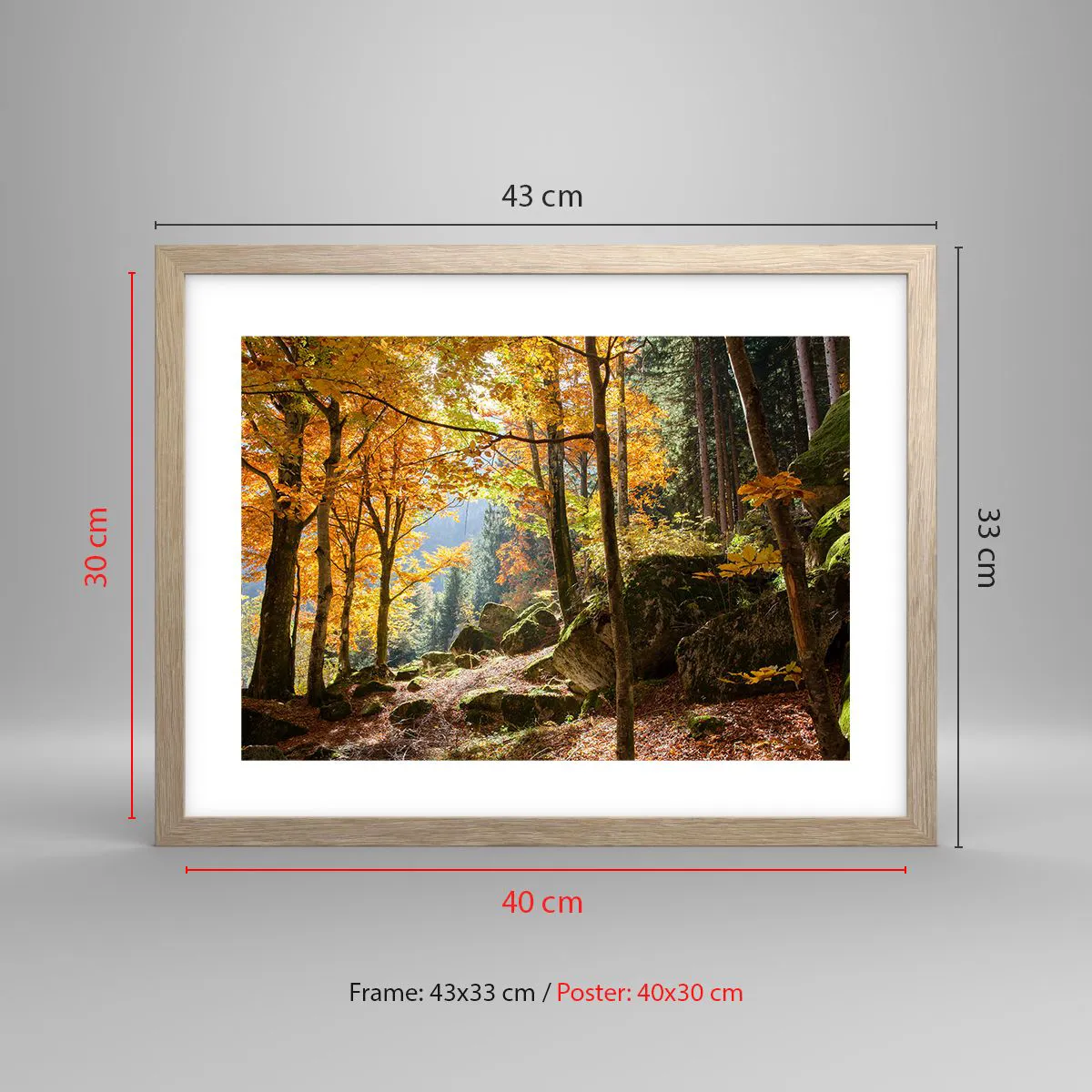 Poszter világos tölgy keretben - Itt az ideje a pihenésnek - 40x30 cm