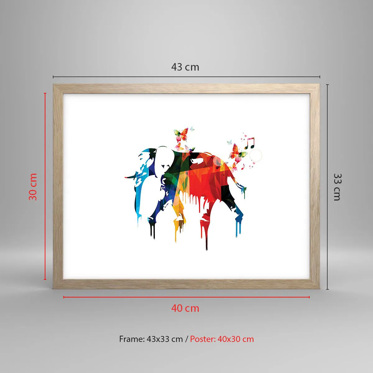 Pôster com moldura de carvalho claro - Todos podem dançar - 40x30 cm