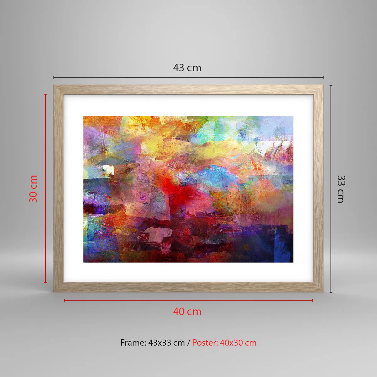 Affiche dans un chêne clair - Poster - Regardez à l'intérieur de l'arc-en-ciel - 40x30 cm