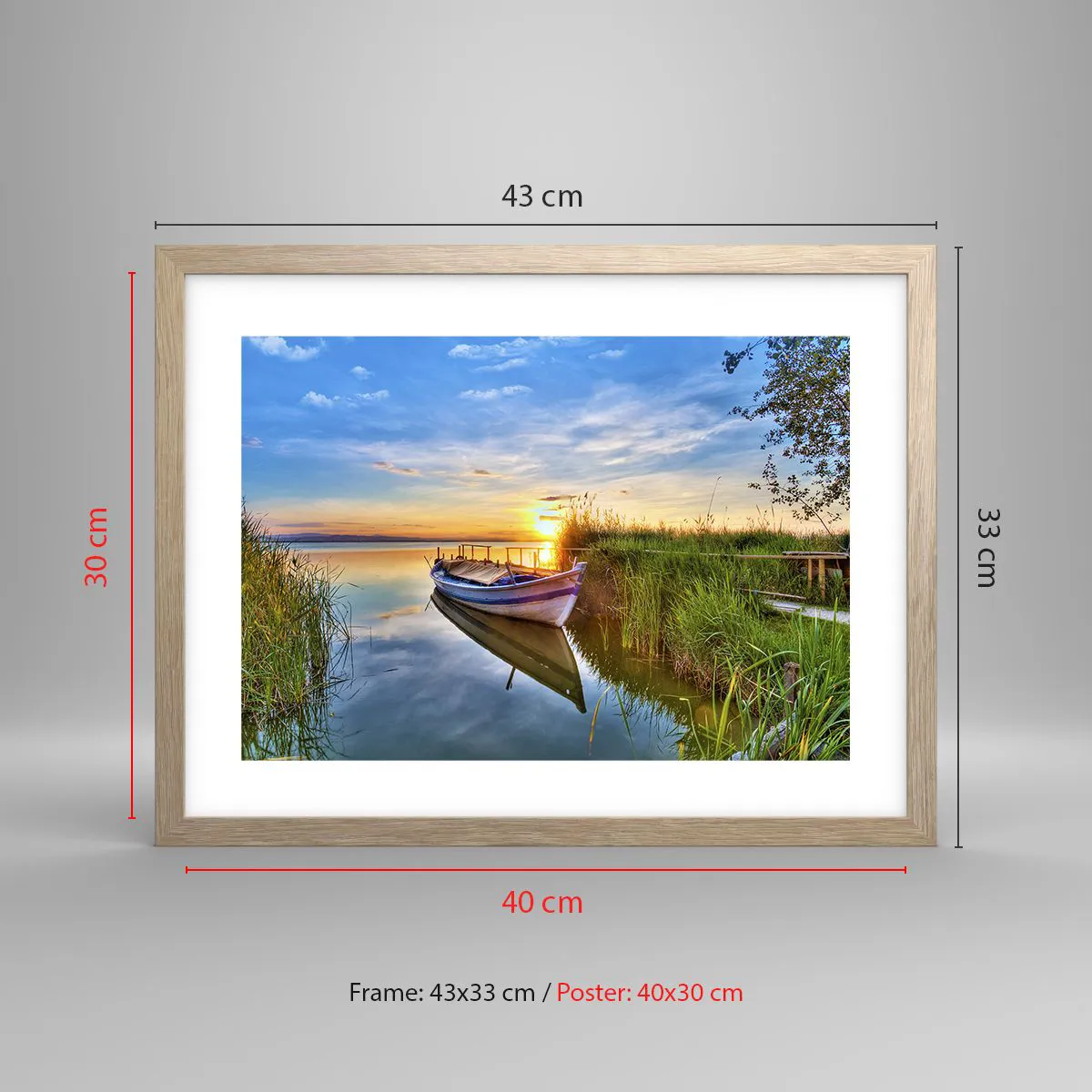 Affisch i ram av ljusek - Uppfyllda drömmars vik - 40x30 cm