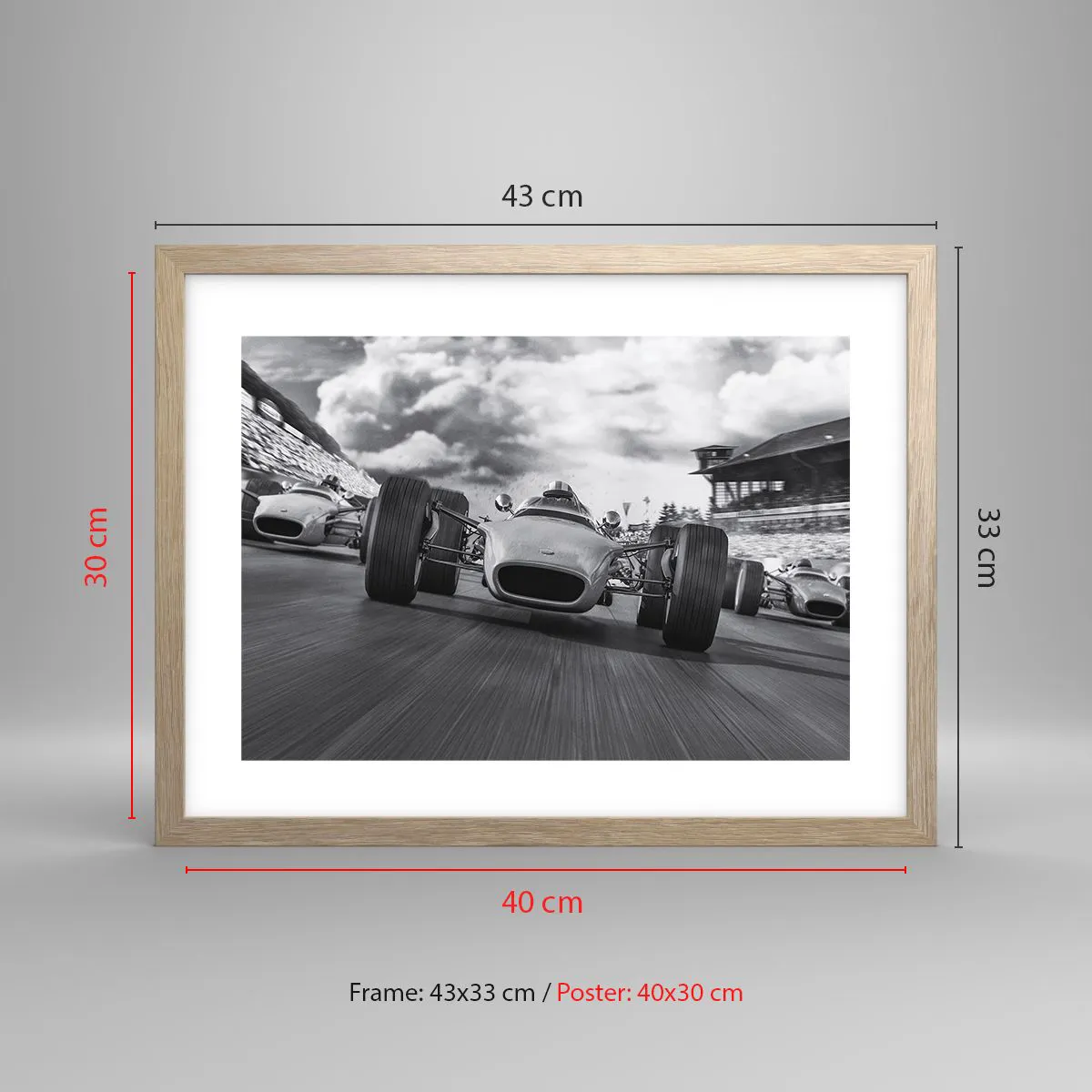 Póster en marco roble claro - ¡Hay poder! - 40x30 cm