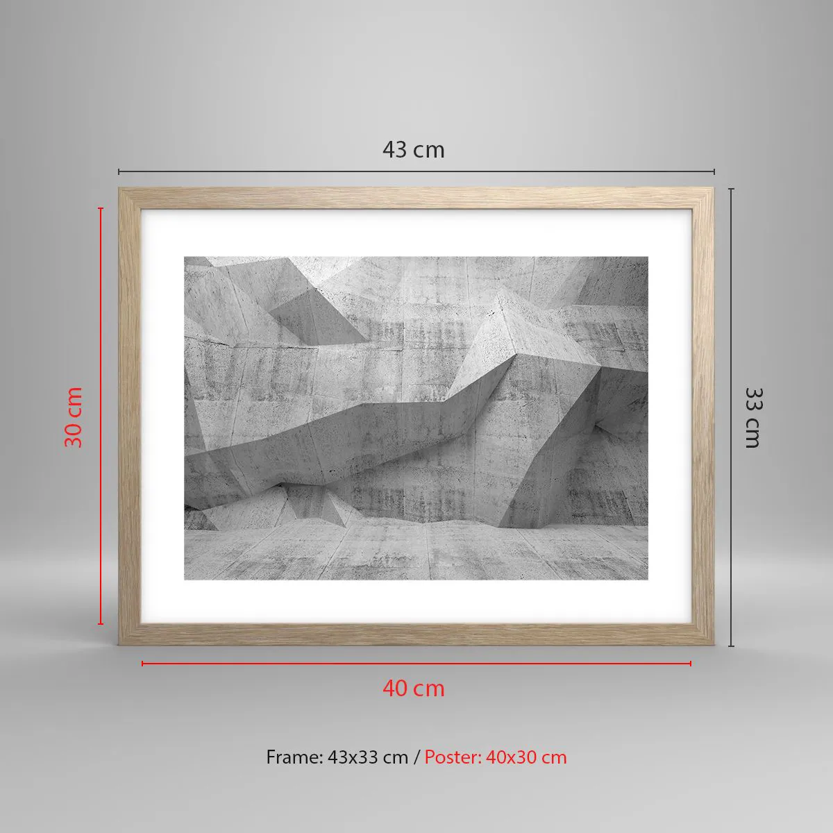 Plagát v ráme zo svetlého duba - Skutočná výzva - 40x30 cm