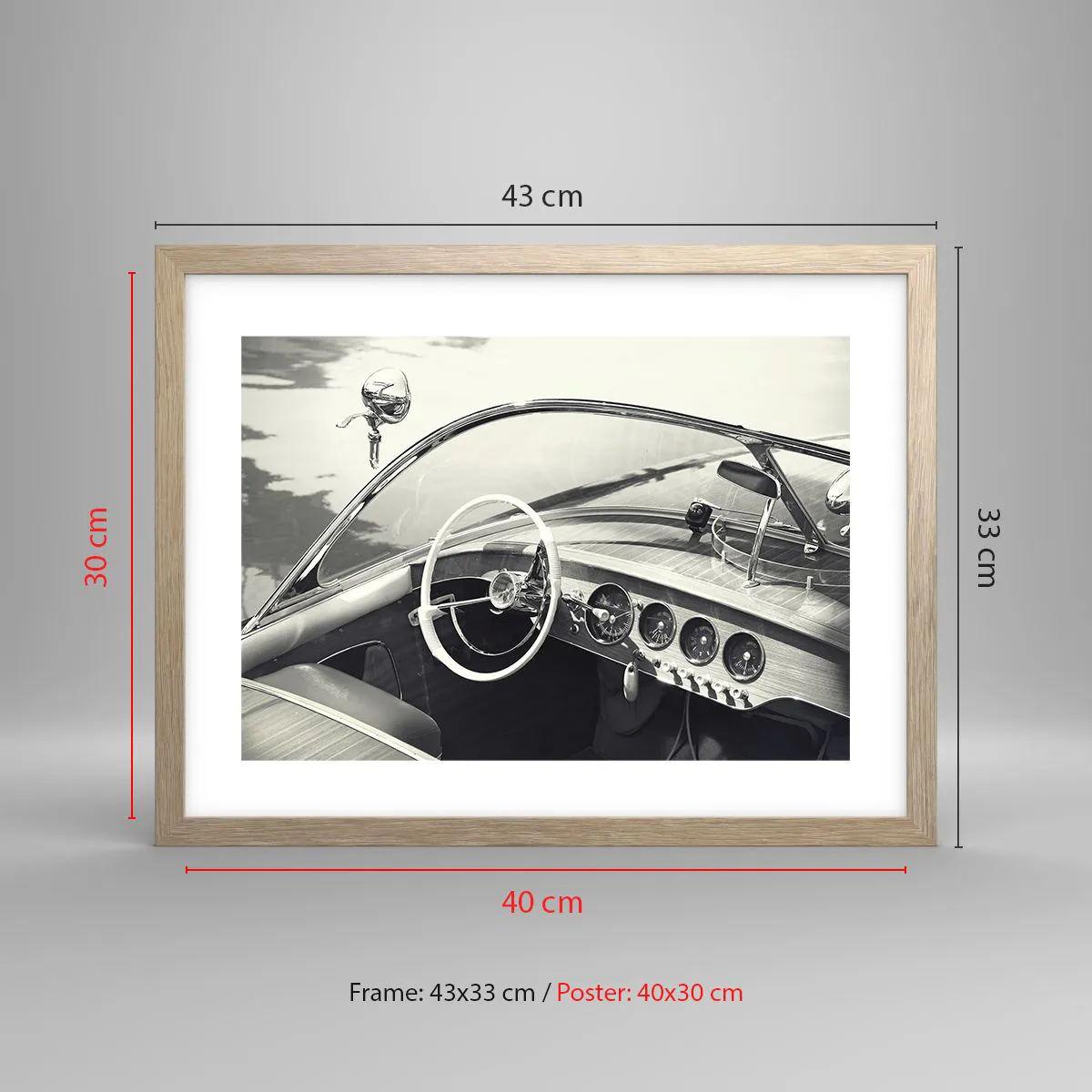 Poszter világos tölgy keretben - Időjárás a gazdagoknak - 40x30 cm