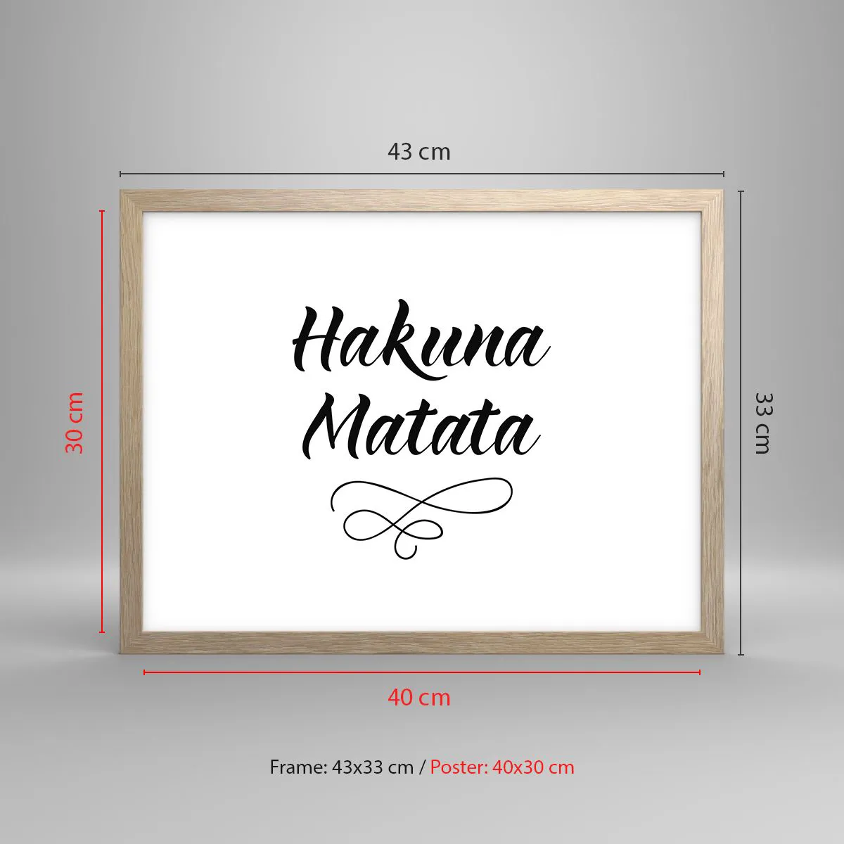 Plakat i ramme af lyst egetræ - Bedste råd - 40x30 cm