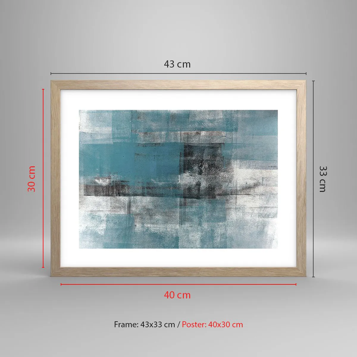 Poster in light oak frame - Water and Air - 40x30 cm
