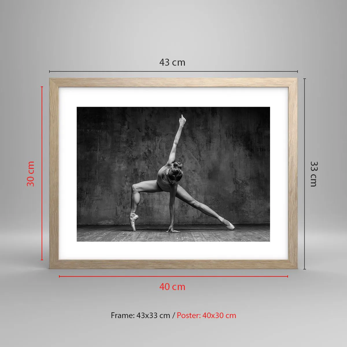 Affisch i ram av ljusek - Balansens ideal - 40x30 cm