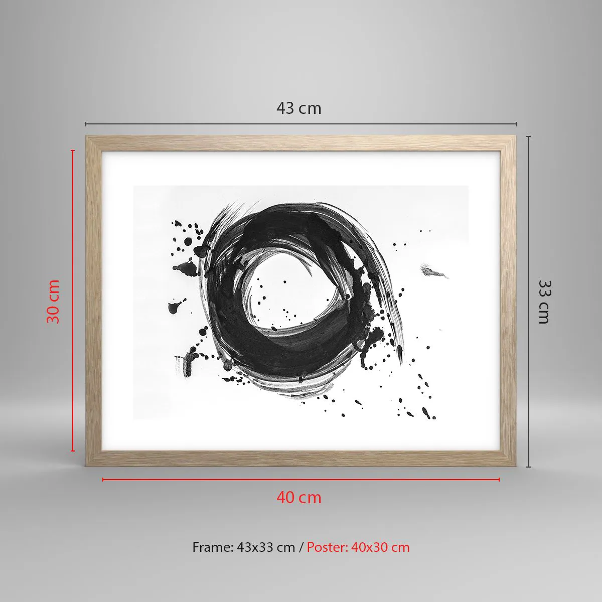 Affiche dans un chêne clair - Poster - Le tourbillon de la création - 40x30 cm