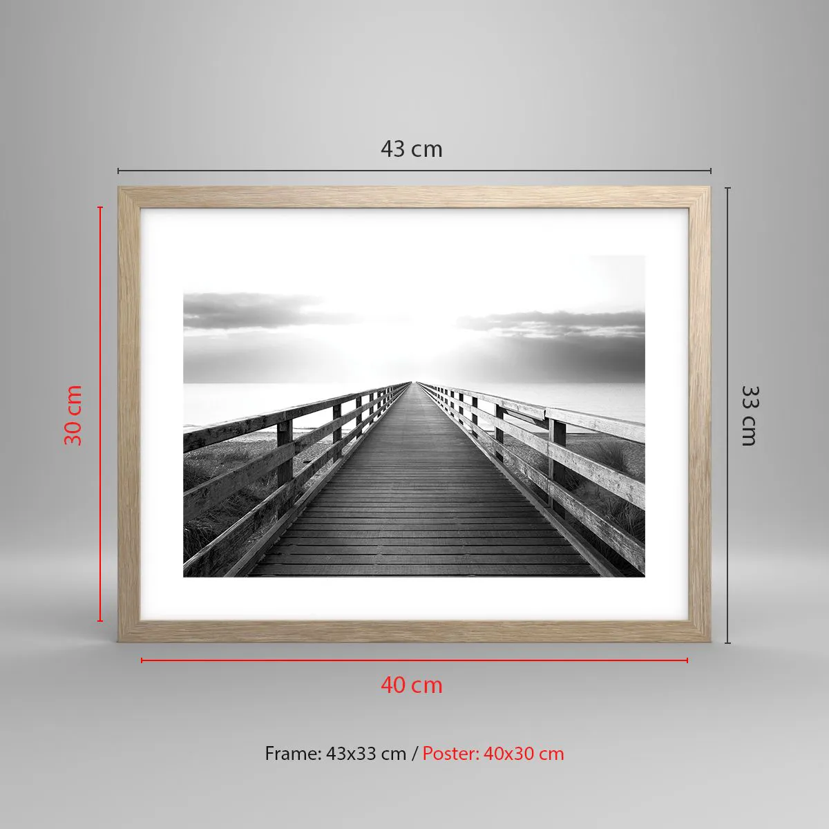 Affiche dans un chêne clair - Poster - A perte de vue... - 40x30 cm