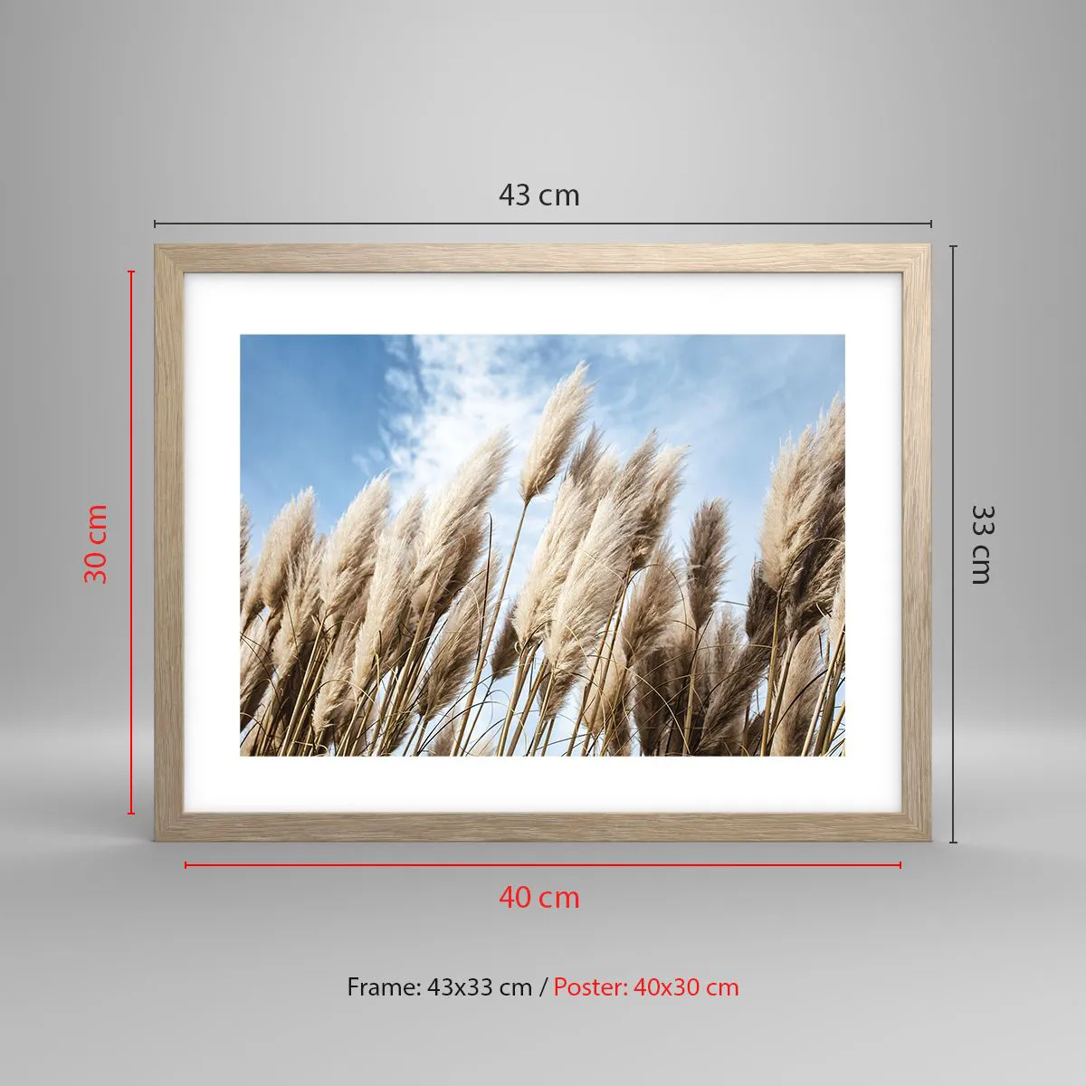 Poster in einem Rahmen aus heller Eiche - Sonnige und windige Liebkosungen - 40x30 cm