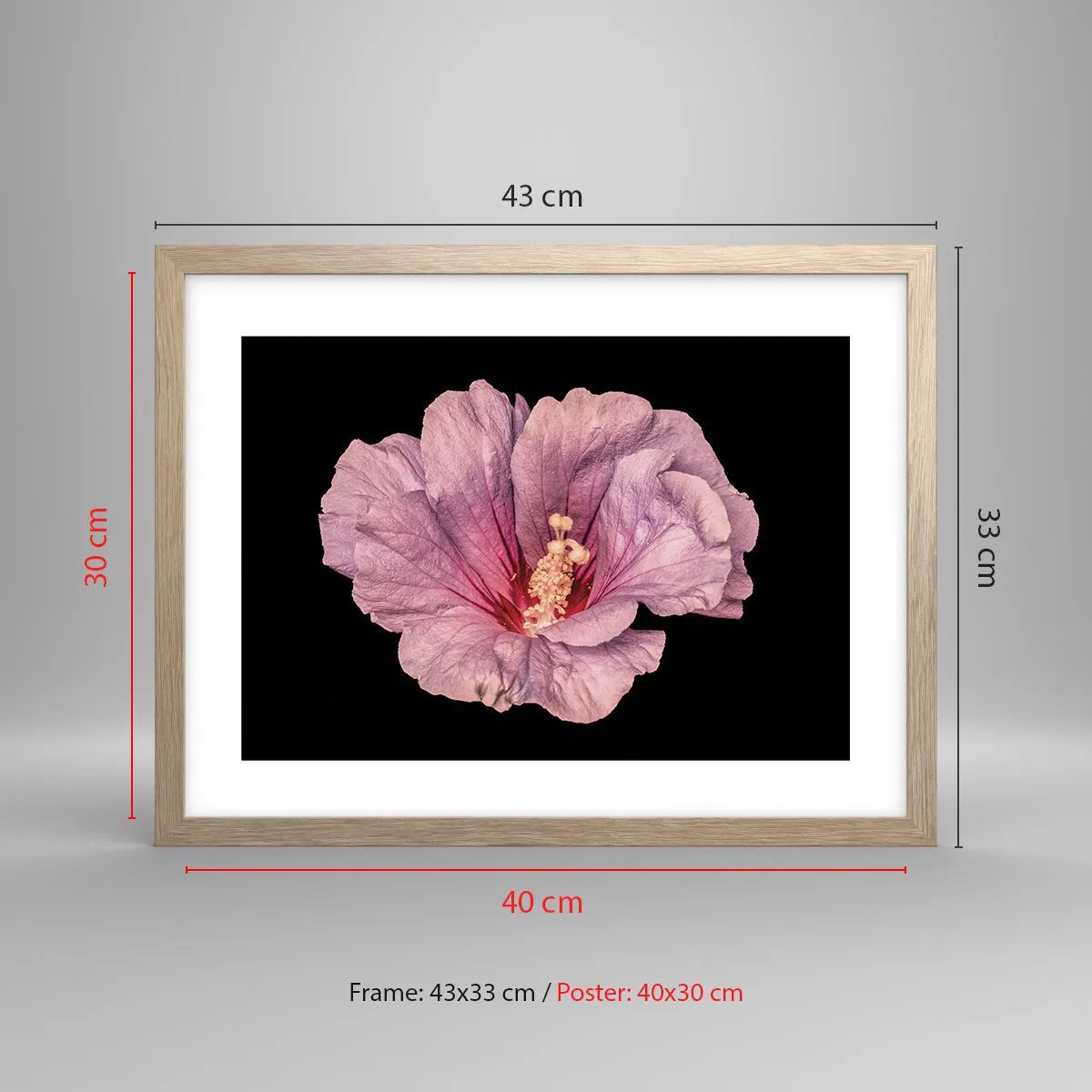 Affiche dans un chêne clair - Poster - Directement au coeur - 40x30 cm