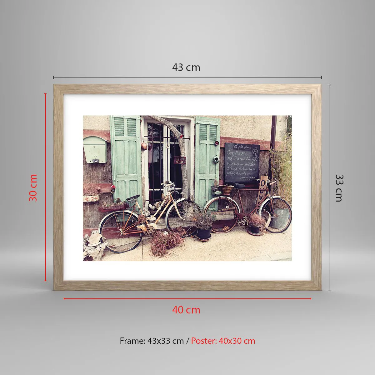 Póster en marco roble claro - La vida rural - 40x30 cm
