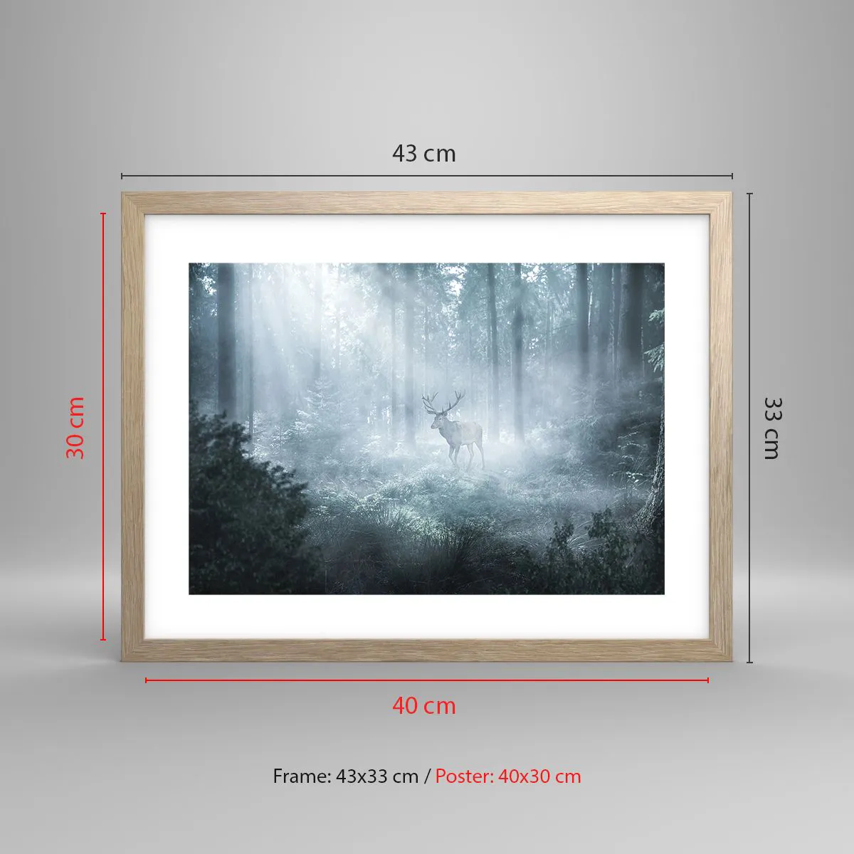 Poszter világos tölgy keretben - Reggeli birtokellenőrzés - 40x30 cm