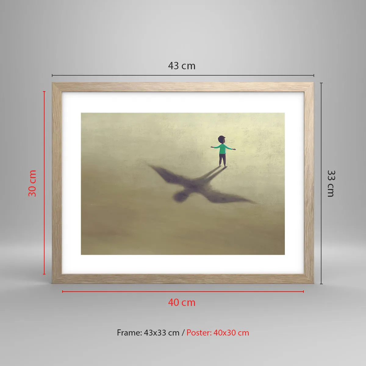Een poster in een licht eiken lijst - De held van de toekomst - 40x30 cm