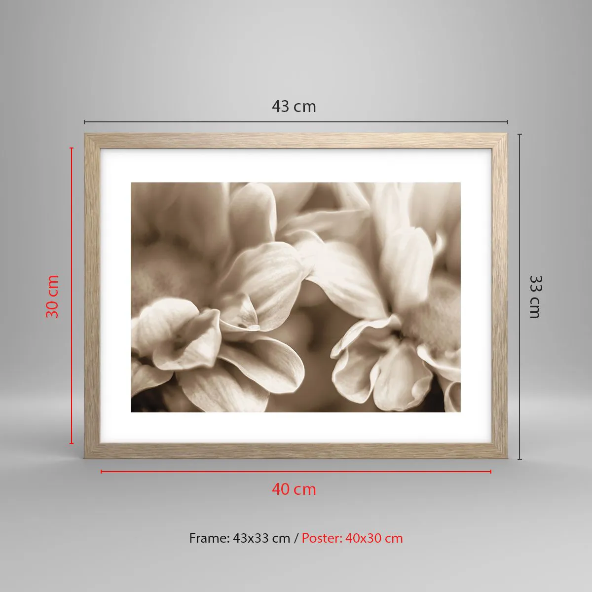 Póster en marco roble claro - Suave como una sonrisa - 40x30 cm