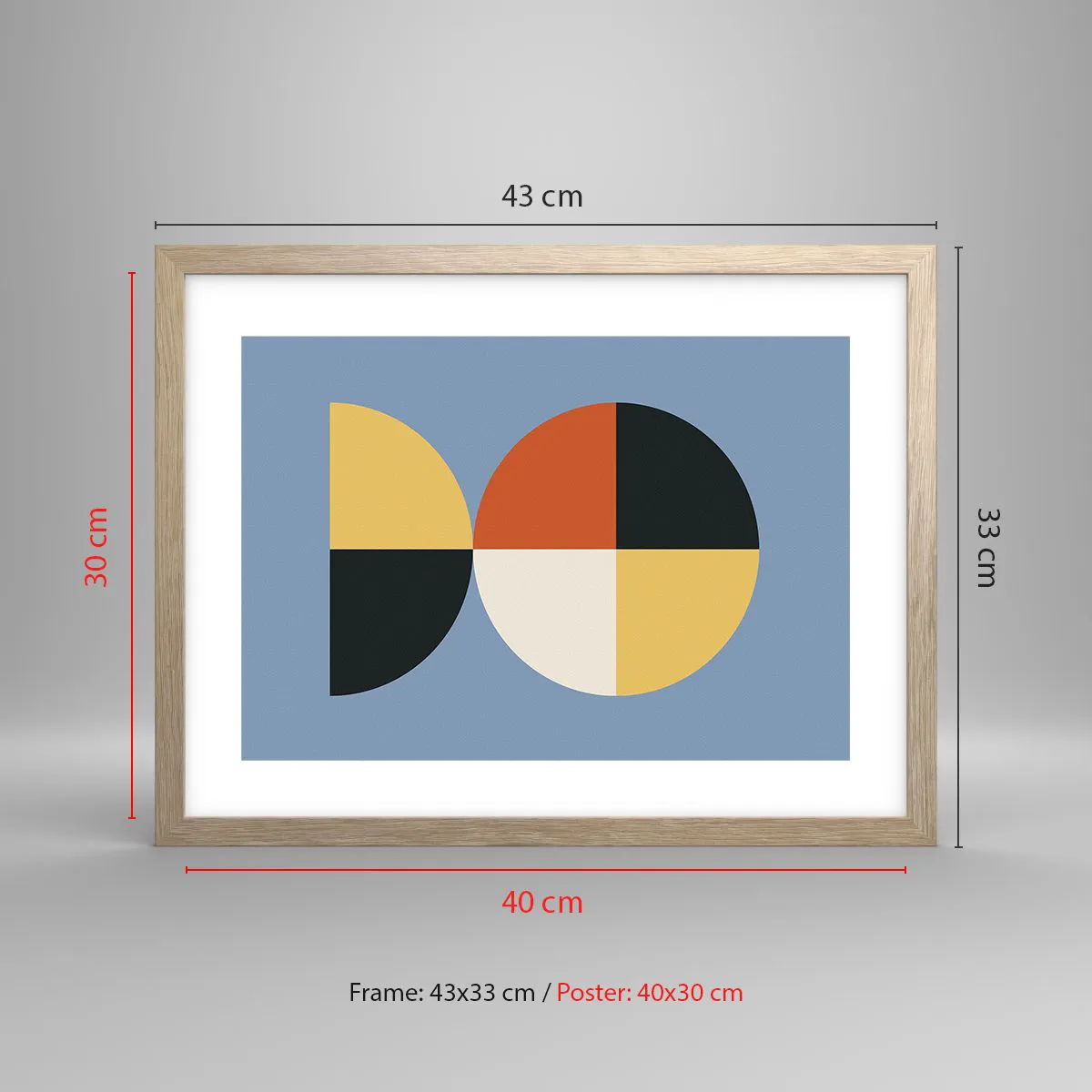 Poster in light oak frame - Look and Count - 40x30 cm