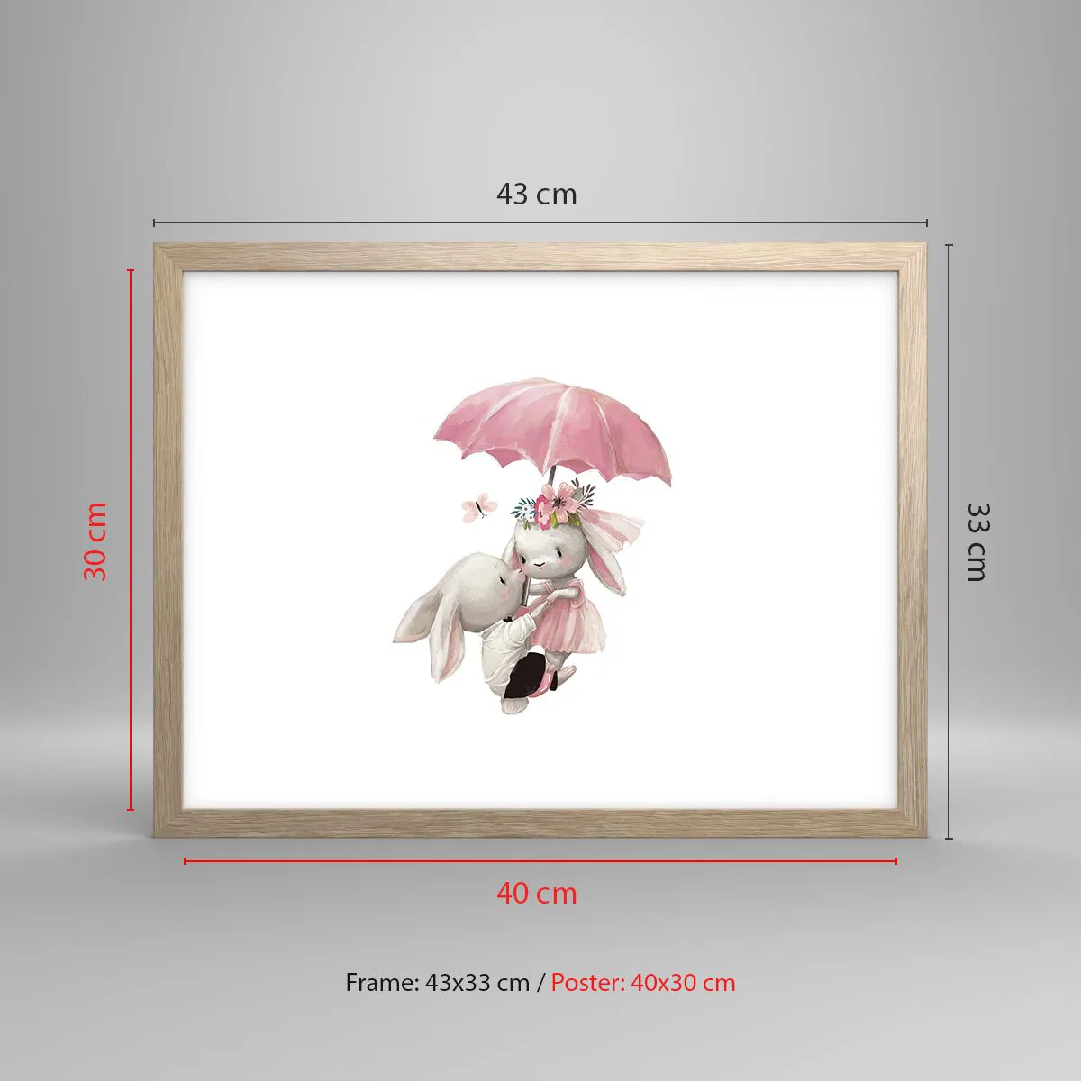 Poster in light oak frame - This Is Love - 40x30 cm