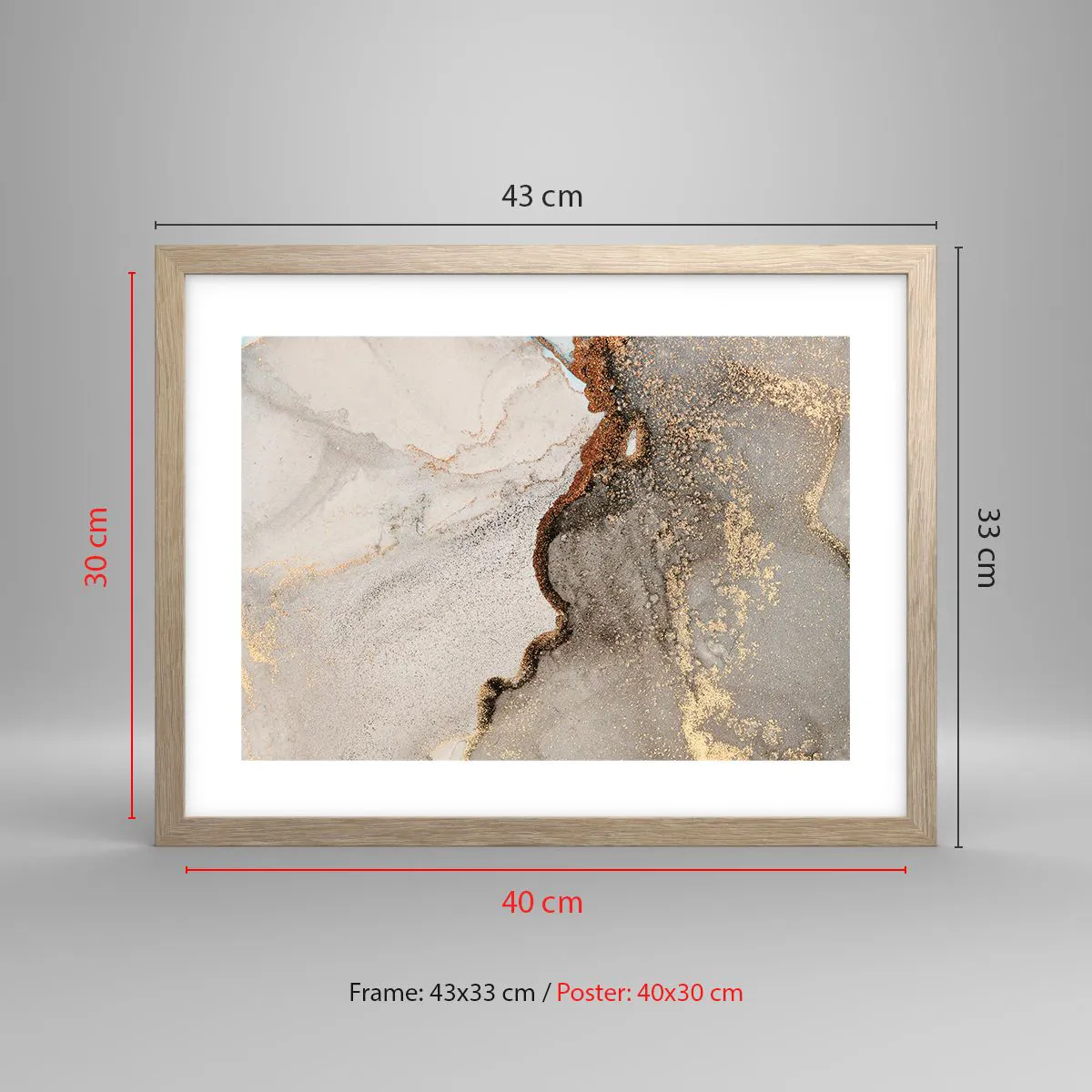 Poszter világos tölgy keretben - A színek határán - 40x30 cm