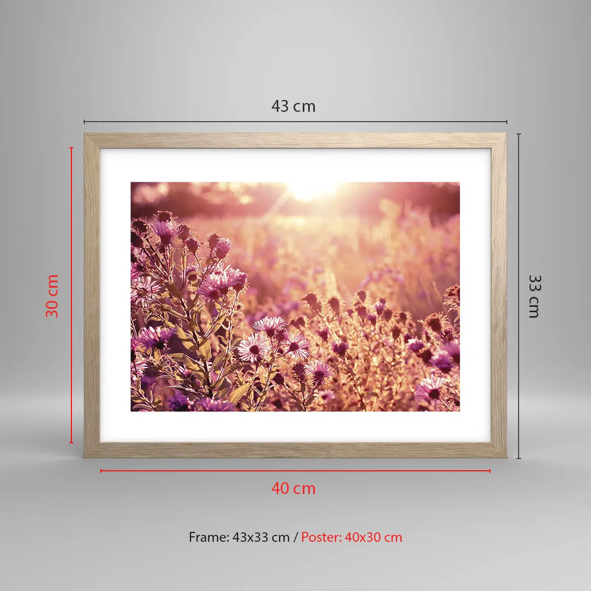 Een poster in een licht eiken lijst - Voordat de zomer voorbij is - 40x30 cm