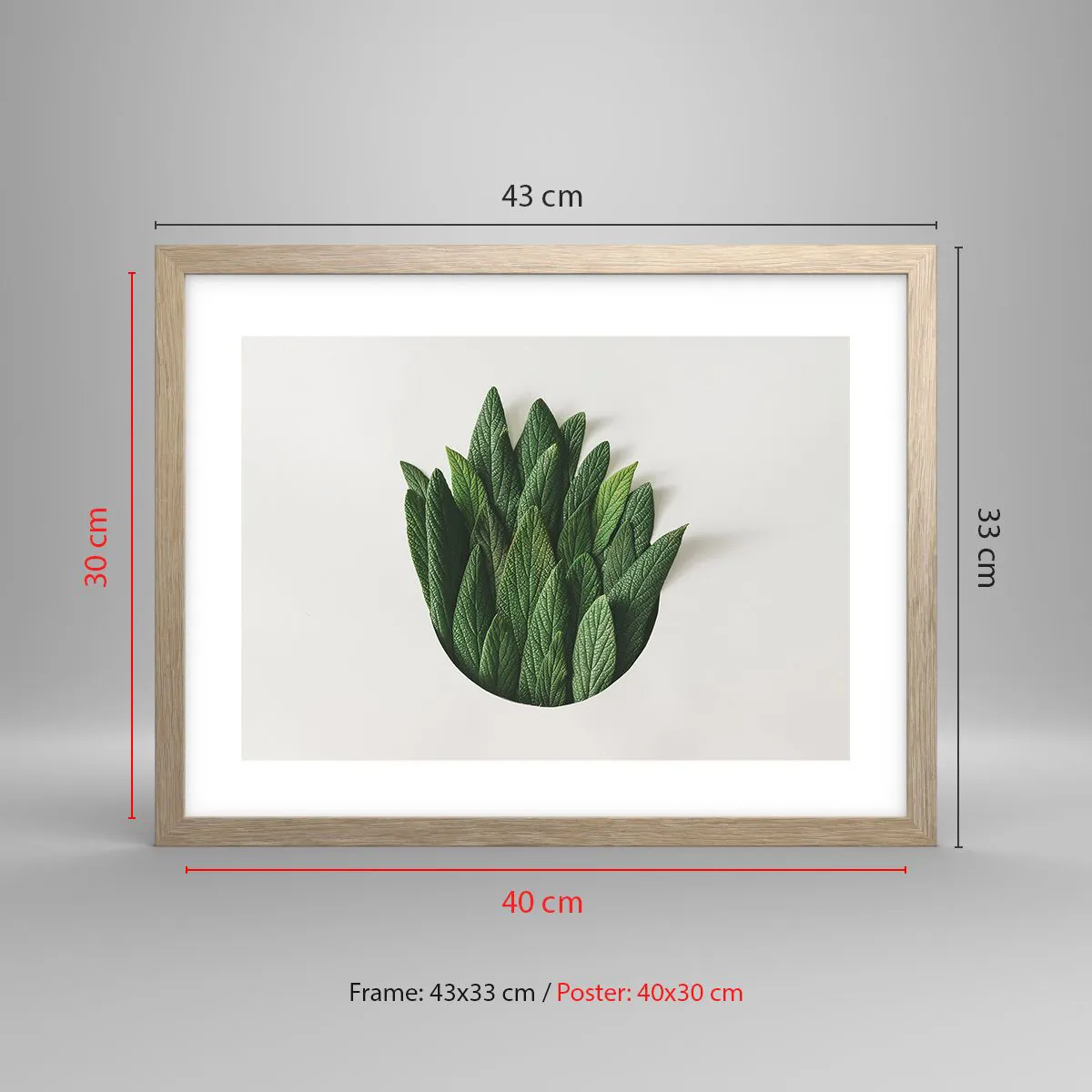 Pôster com moldura de carvalho claro - Curiosidade indomável - 40x30 cm