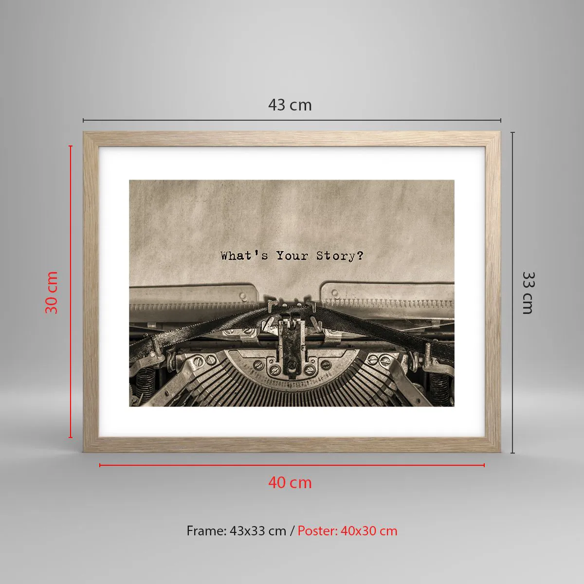 Poster în ramă de stejar deschis - Spune-mi - 40x30 cm