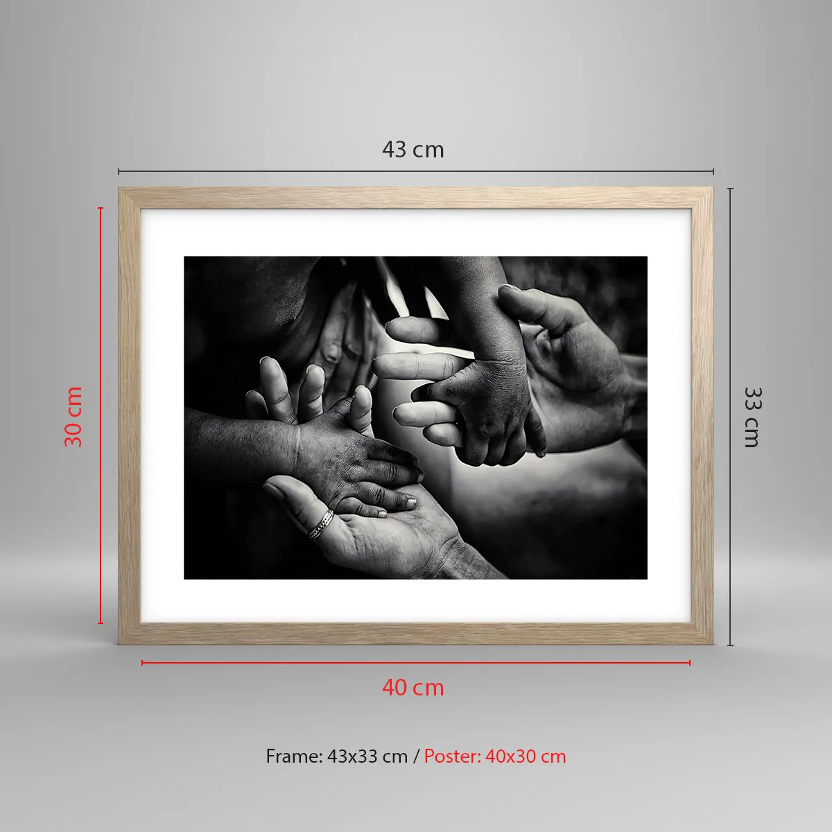 Poster in light oak frame - To be a Man - 40x30 cm