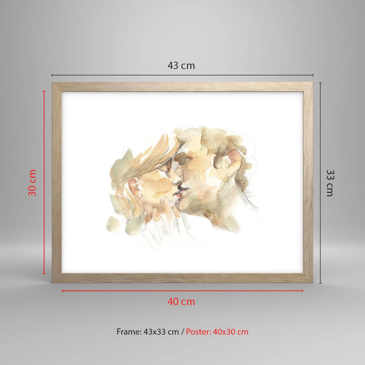 Affiche dans un chêne clair - Poster - A moitié trouvé ? - 40x30 cm