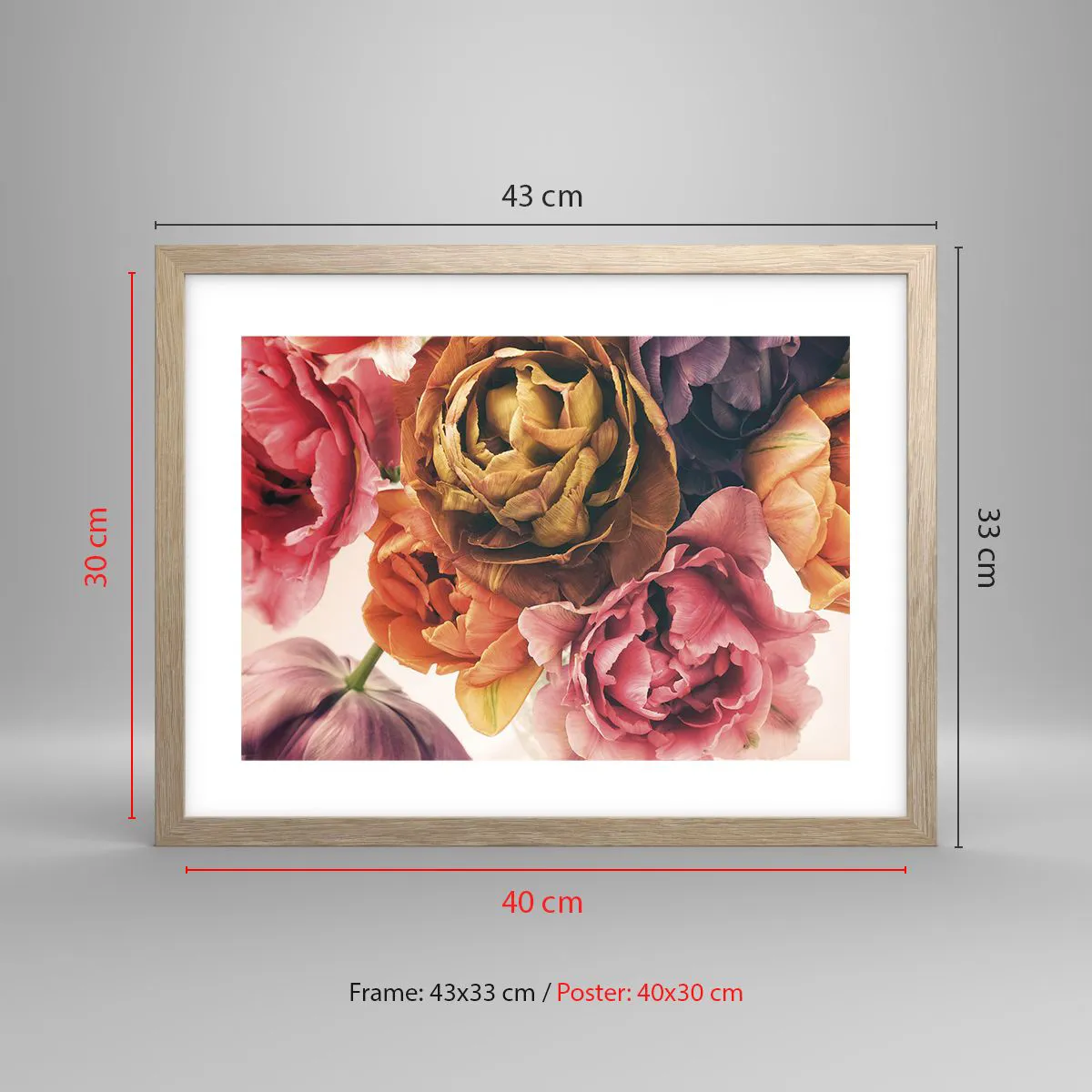 Een poster in een licht eiken lijst - Een viering van het leven - 40x30 cm